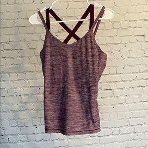 Heather two tone purple dry fit workout tank